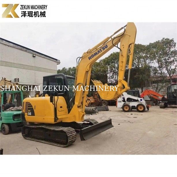 Μίνι εξορυκτής Komatsu PC56-7 με λειτουργικό βάρος 5 τόνων και ανθεκτικό κινητήρα ντίζελ