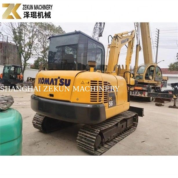 Μίνι εξορυκτής Komatsu PC56-7 με λειτουργικό βάρος 5 τόνων και ανθεκτικό κινητήρα ντίζελ