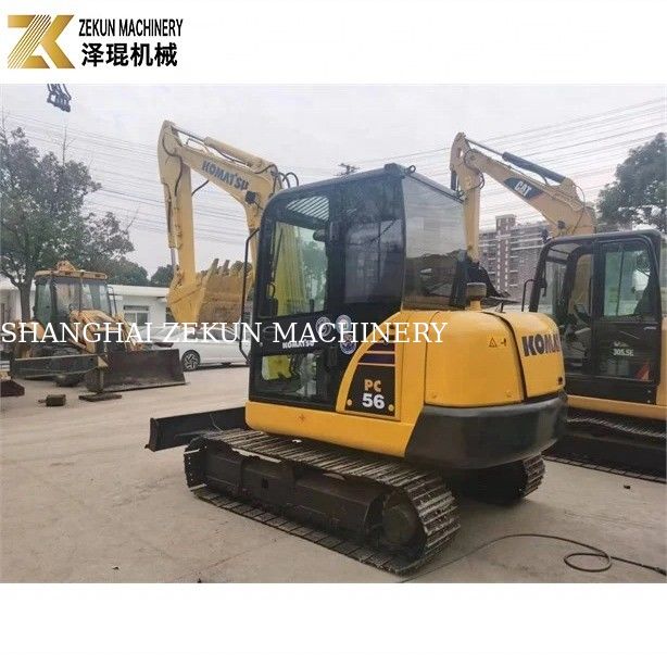 Μίνι εξορυκτής Komatsu PC56-7 με λειτουργικό βάρος 5 τόνων και ανθεκτικό κινητήρα ντίζελ
