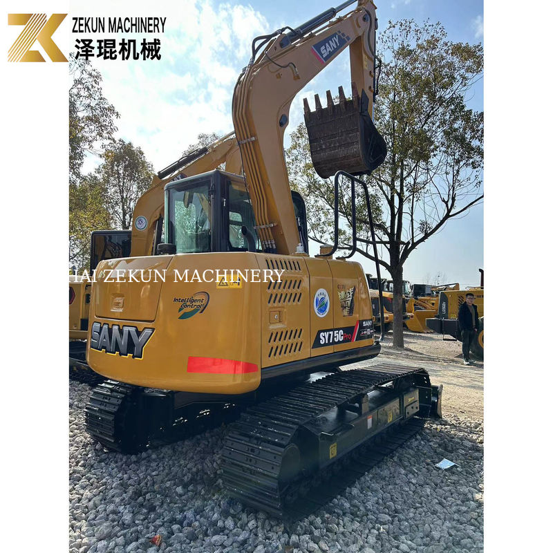 Δεύτερο χέρι Sany SY75C Pro 7.5 τόνων Mini Crawler Digger με κινητήρα ISUZU