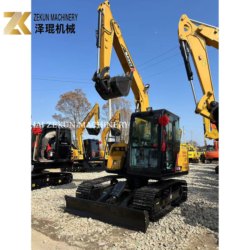Δεύτερο χέρι Sany SY75C Pro 7.5 τόνων Mini Crawler Digger με κινητήρα ISUZU