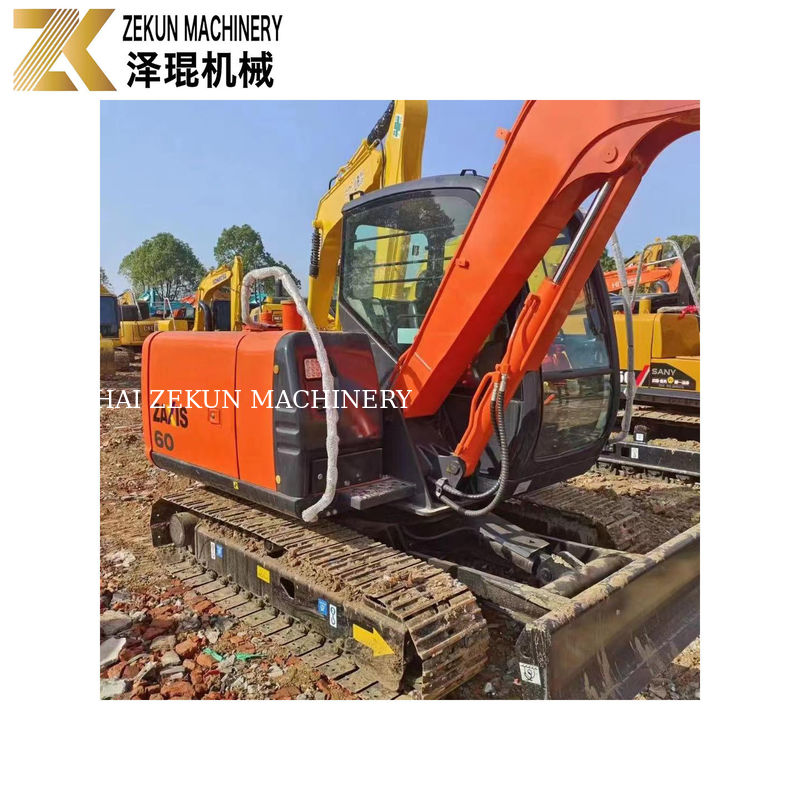 6 τόνους Χρησιμοποιούμενη μίνι εκσκαφέας Hitachi ZX60 με 40,5 KW σε καλή κατάσταση