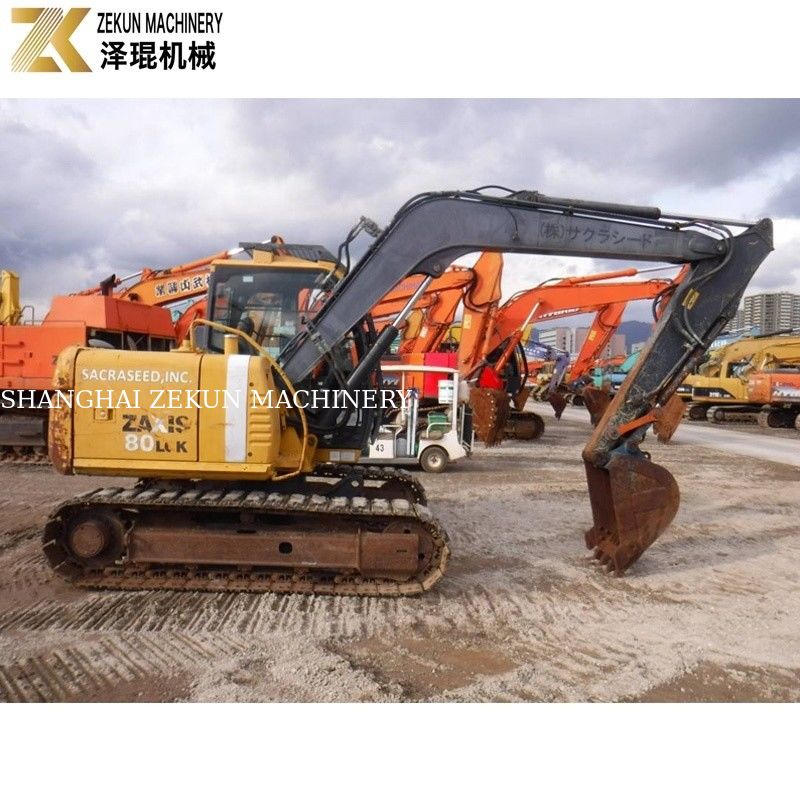 7200 KG Χρησιμοποιούμενη Ιαπωνία Μίνι 8 Τόνων Hitachi 80 Εκσκαφέας ZX80 με Αρχική Υδραυλική Αντλία