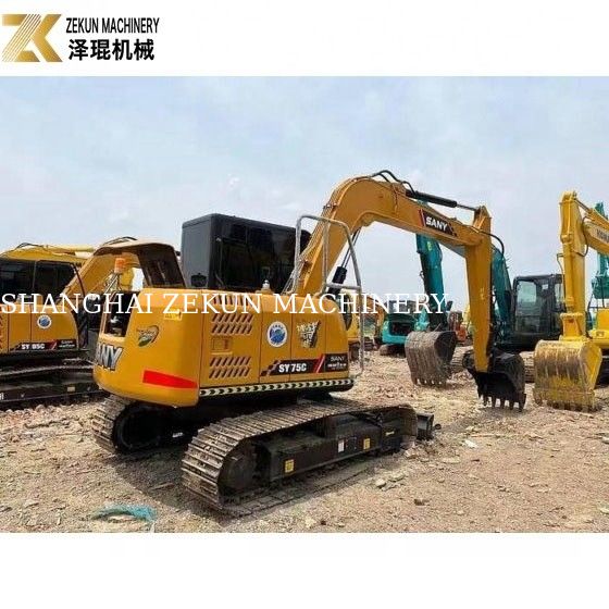 Χρησιμοποιούμενη Sany SY75 Excavator με χωρητικότητα κουβάς 0,28m3 και 2001-4000 ώρες εργασίας