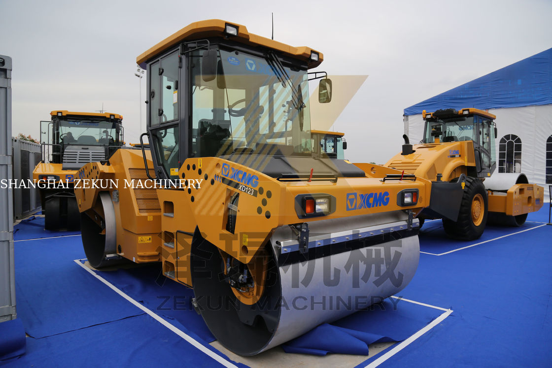 12ton XCMG XD123 Double Drum Roller China Stage III Οδική κατασκευή εξοπλισμού