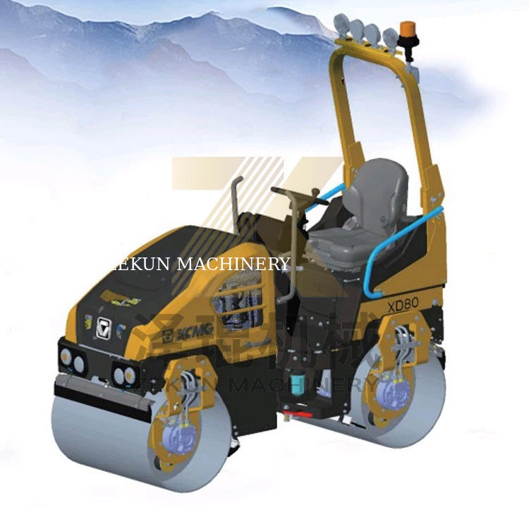 1.6ton XCMG XD80 Ελαφρύς βάρους δονητικός κυλίνδρος EU Stage V Οδικός κατασκευαστικός εξοπλισμός